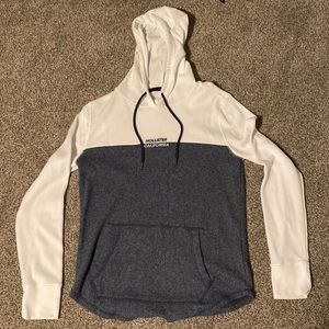 Medium Hollister two-tone navy blue and white hoodie.